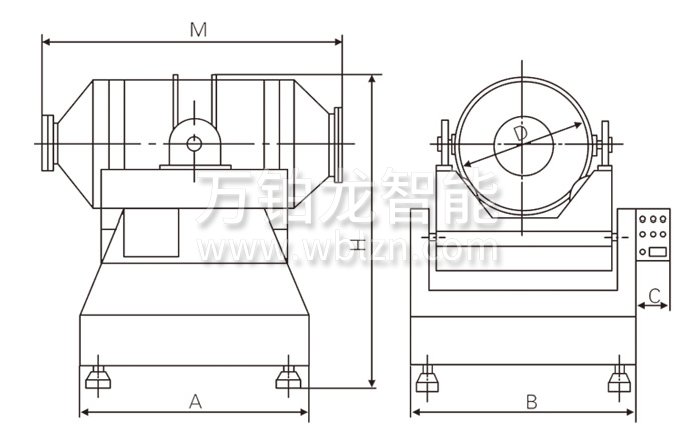 二维运动混合机结构示意图